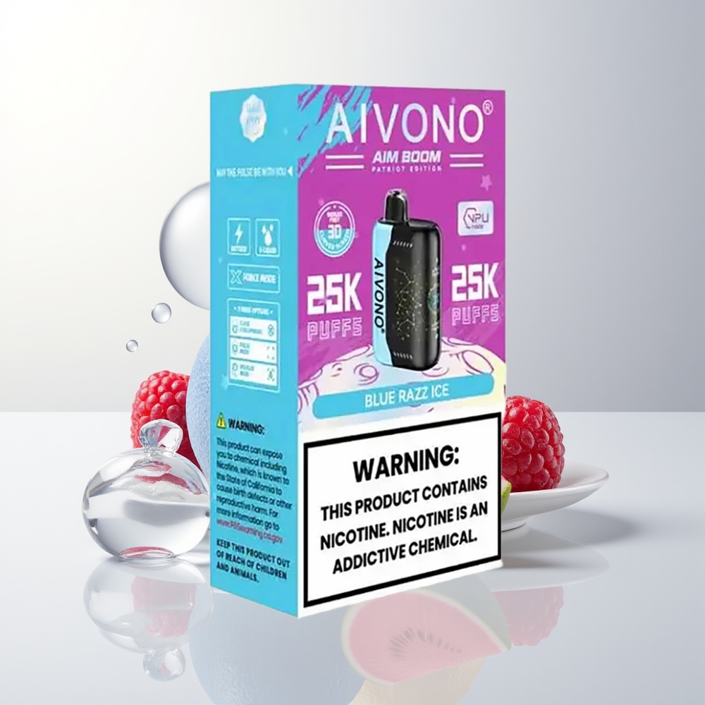 Aivono Aim Boom 25000 Puffs Blå Hallon Is Mesh Coil Type-C