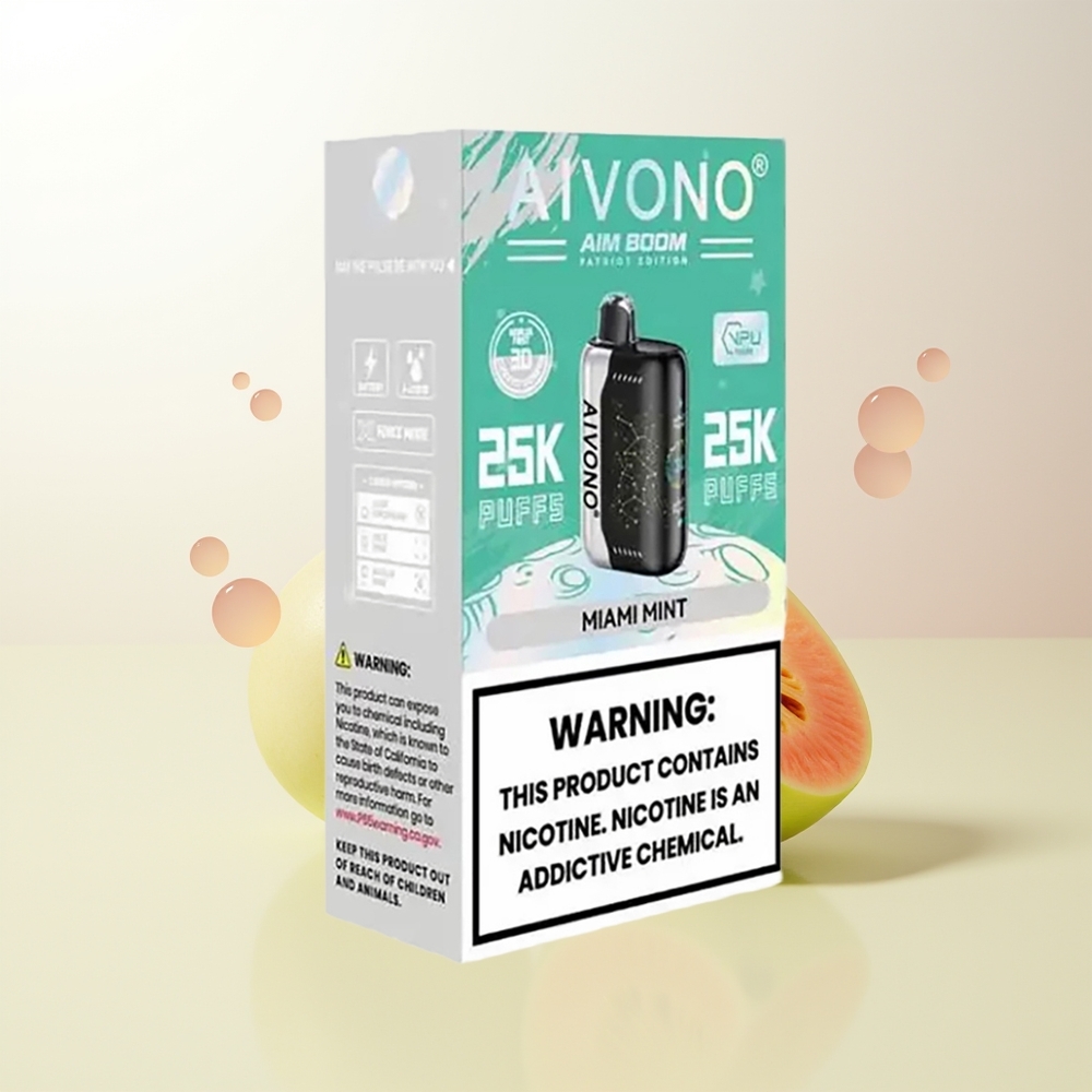 Aivono Aim Boom 25000 Puffs Miami Mynta 28ml 650mAh 12 ohm Mesh Coil Type-C 90g