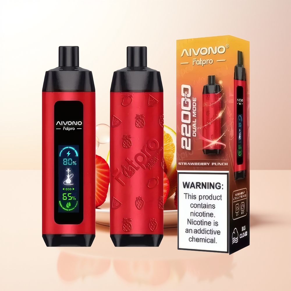 Aivono Aim Fatpro 22000 Puffs Jordgubb Punch 0 28ml 600mah 06 ohm Mesh Coil Dual Modes