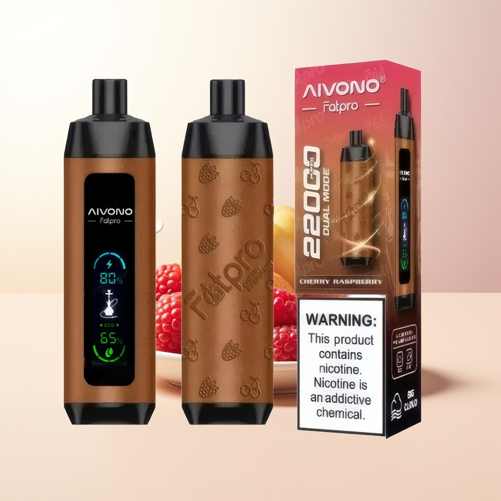 Aivono Aim Fatpro 22000 Puffs Körsbär Hallon Rechargeable Mesh Coil Dual Modes