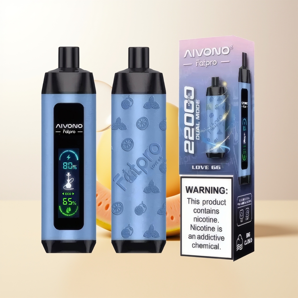 Aivono Aim Fatpro 22000 Puffs Puffs Kärlek 66 Nikotin 0-5 10 Smaker 28ml E-vätska 600mAh Laddbar 06 ohm Mesh Coil