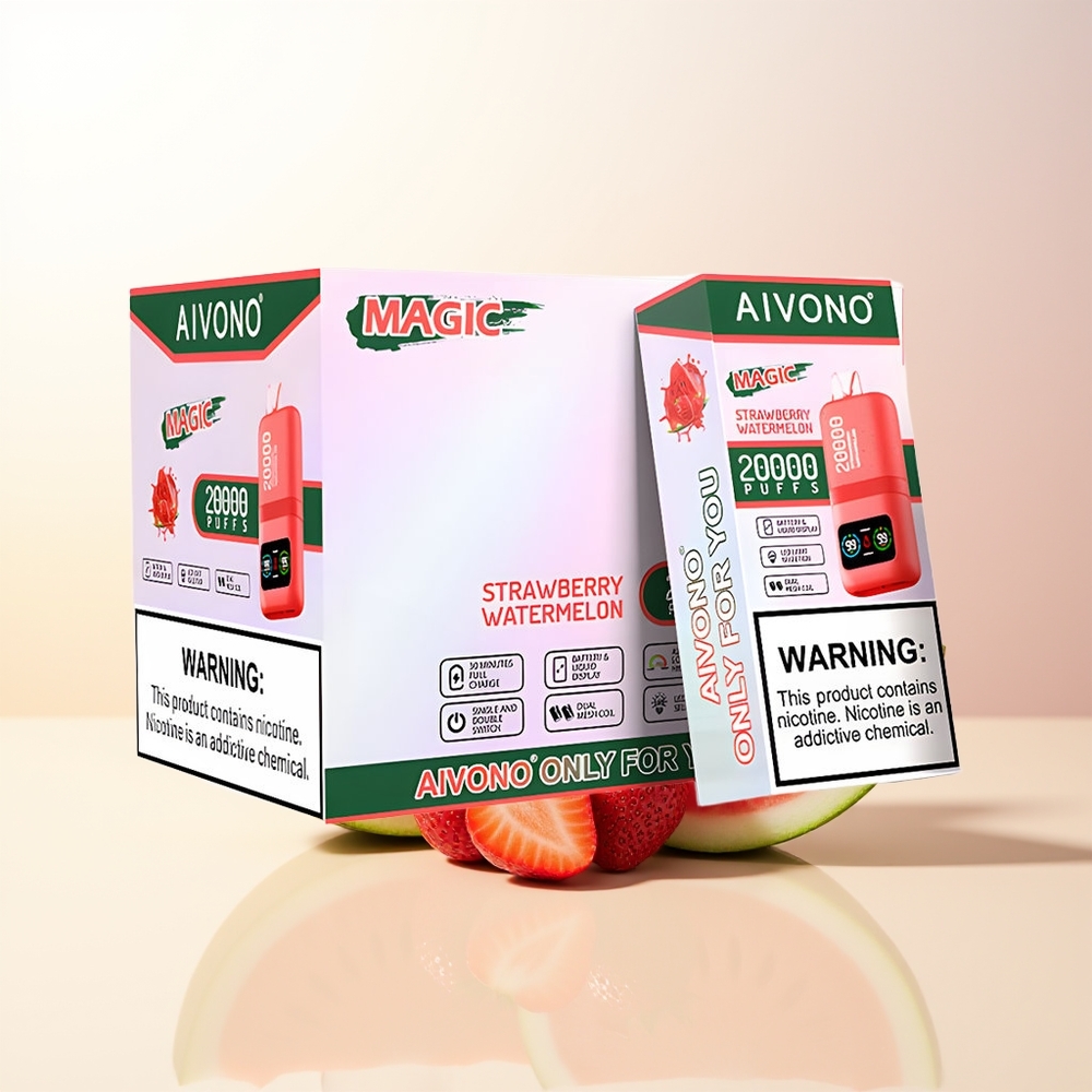 Aivono Aim Magic 20000 Puffar Jordgubb Vattenmelon 26ml LCD Typ-C Laddbar