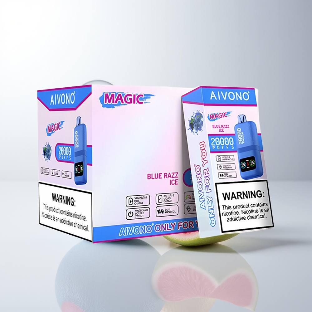 Aivono Aim Magic 20000 Puffs Blå Hallon Is Dual Mesh LCD Typ-c Laddbar