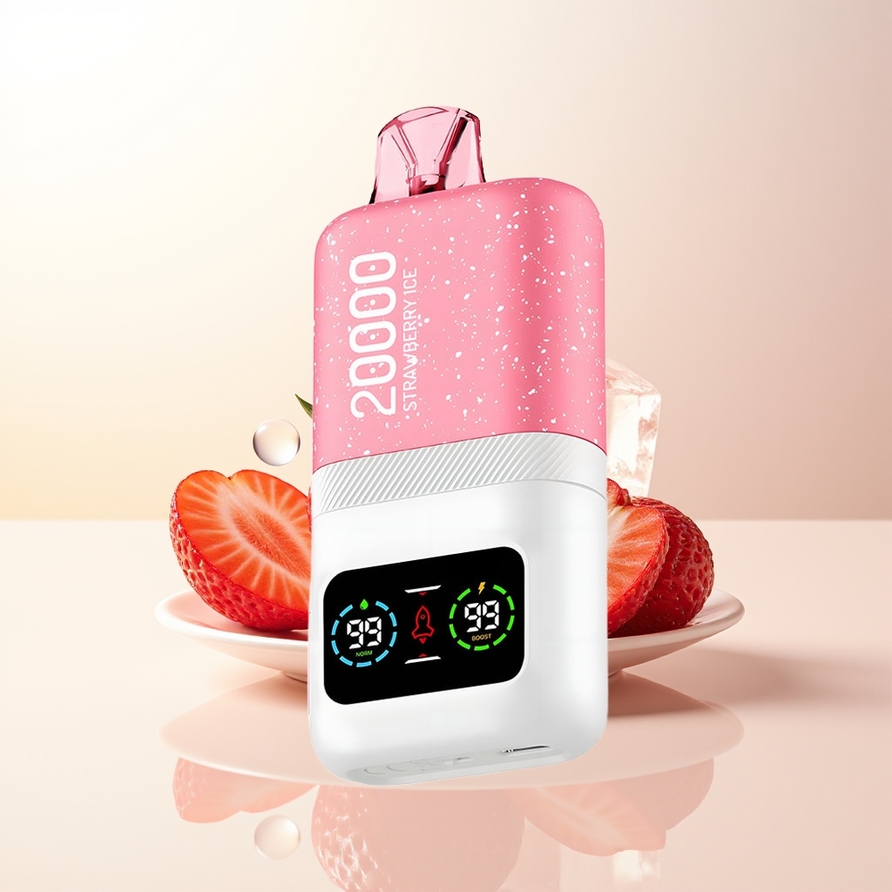 Aivono Aim Magic 20000 Puffs Jordgubb Is LCD Typ-C Laddbar Dual Mesh Coils 26ml E-vätska
