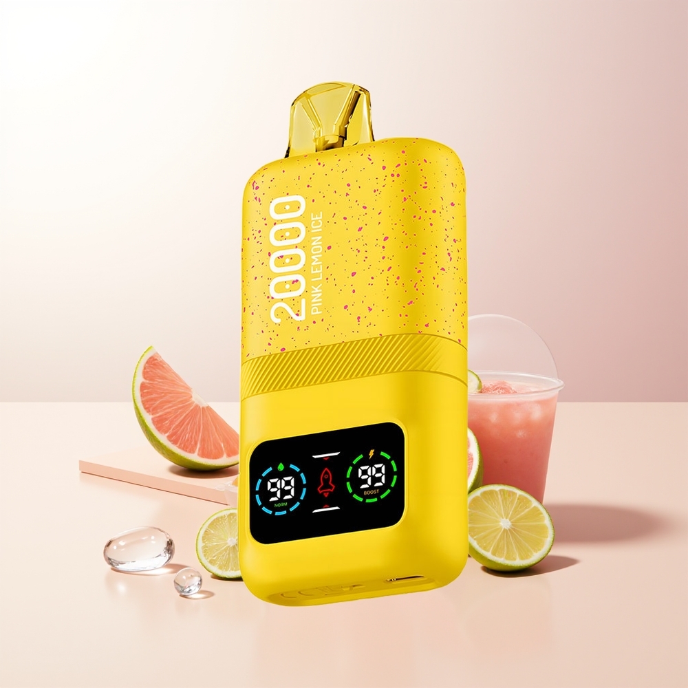 Aivono Aim Magic 20000 Puffs Rosa Citron Is Dual Mesh Coils LCD Typ-C Laddningsbar