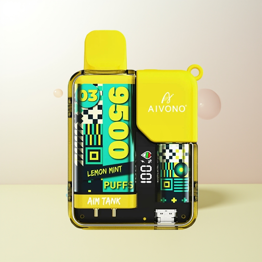 Aivono Aim-Tank 9500 Puffs Citron Mynta 18ml 650mAh LCD 12ohm Mesh Coil