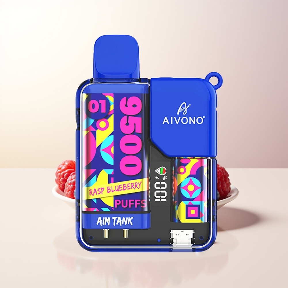 Aivono Aim-Tank 9500 Puffs Hallon Blåbär 18ml 650mAh LCD 12ohm Mesh Coil