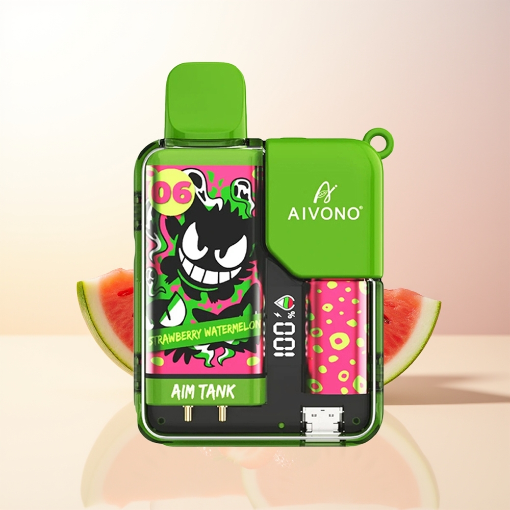 Aivono Aim-Tank 9500 Puffs Jordgubb Vattenmelon 18ml 650mAh LCD 12ohm Mesh Coil