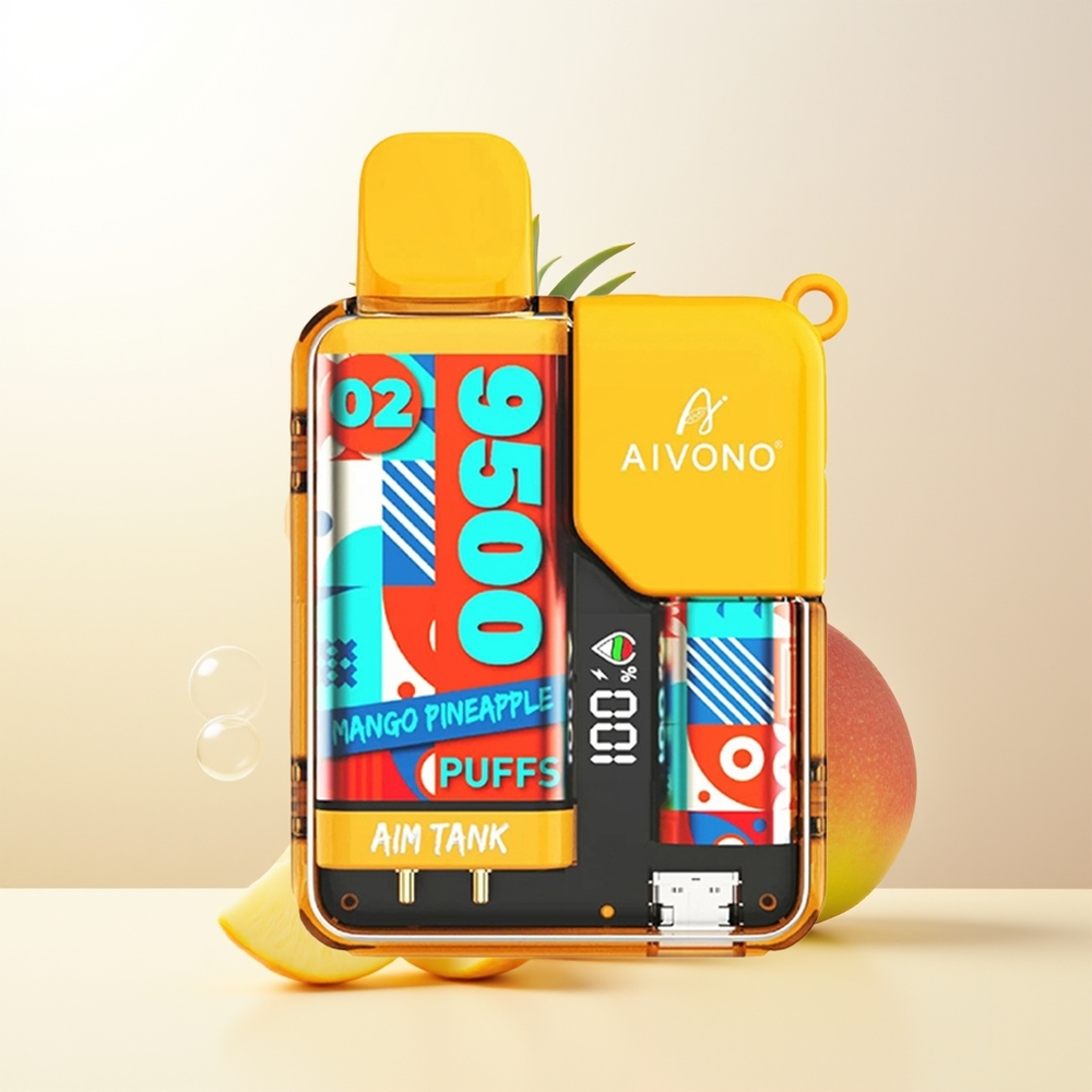 Aivono Aim Tank 9500 Puffs Mango Ananas 18ml 650mAh LCD 12ohm Mesh Coil