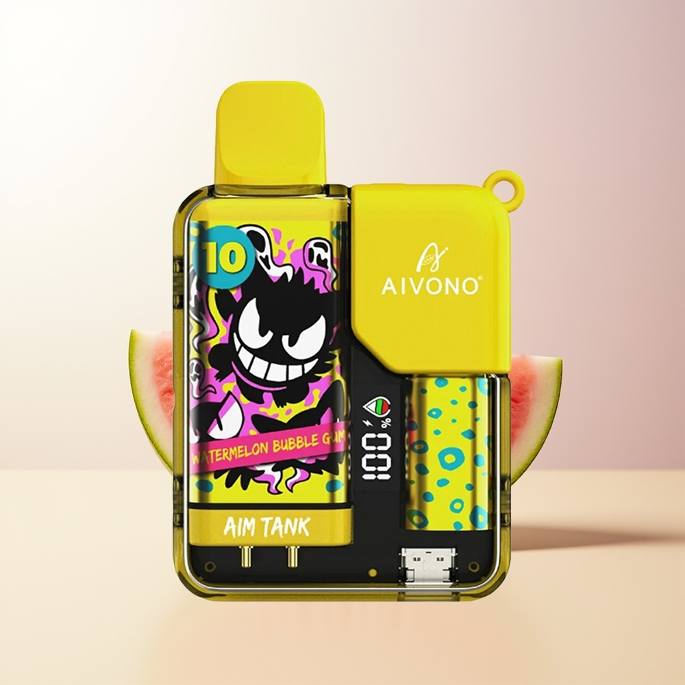Aivono Aim-Tank 9500 Puffs Vattenmelon Tuggummi 18ml 650mAh LCD 12ohm Mesh Coil