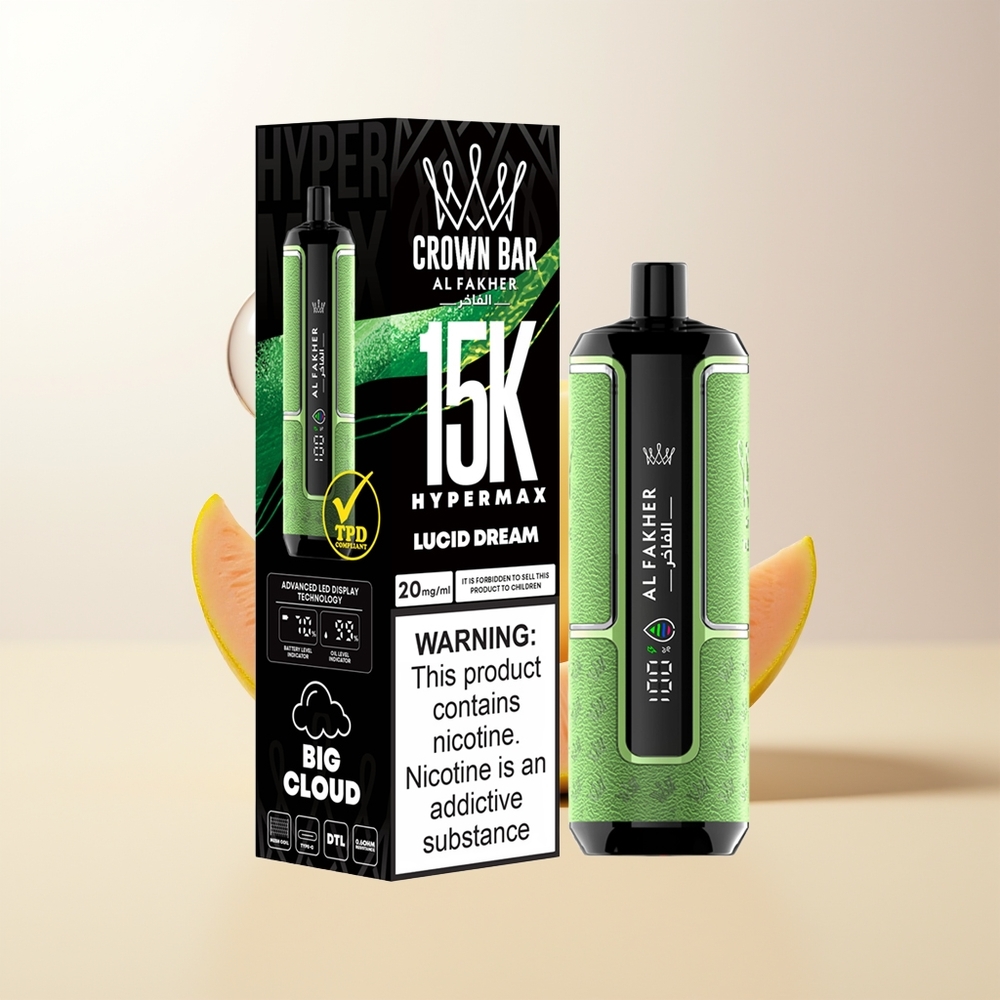 Al Fakher Crown Bar 15K Hypermax 22ml 600mAh Type-C DTL 6mg/ml Lucid Dröm