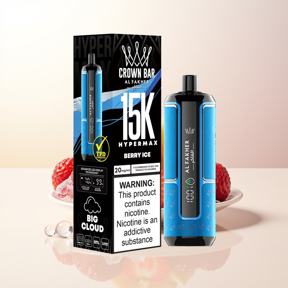 Al Fakher Crown Bar 15K Hypermax Engångs Vape Kit Bär Is