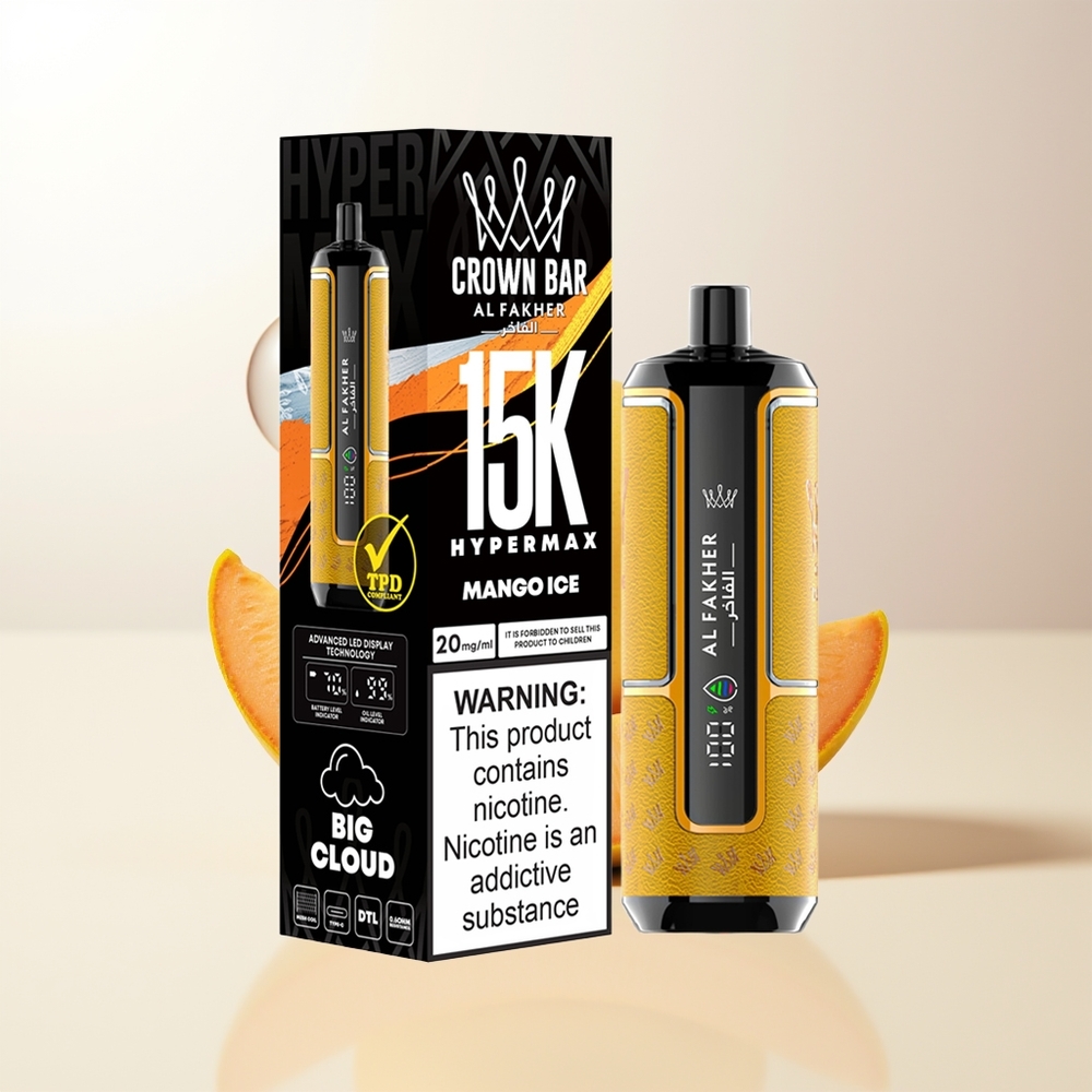 Al Fakher Crown Bar 15K Hypermax Engångs Vape Kit Mango Is