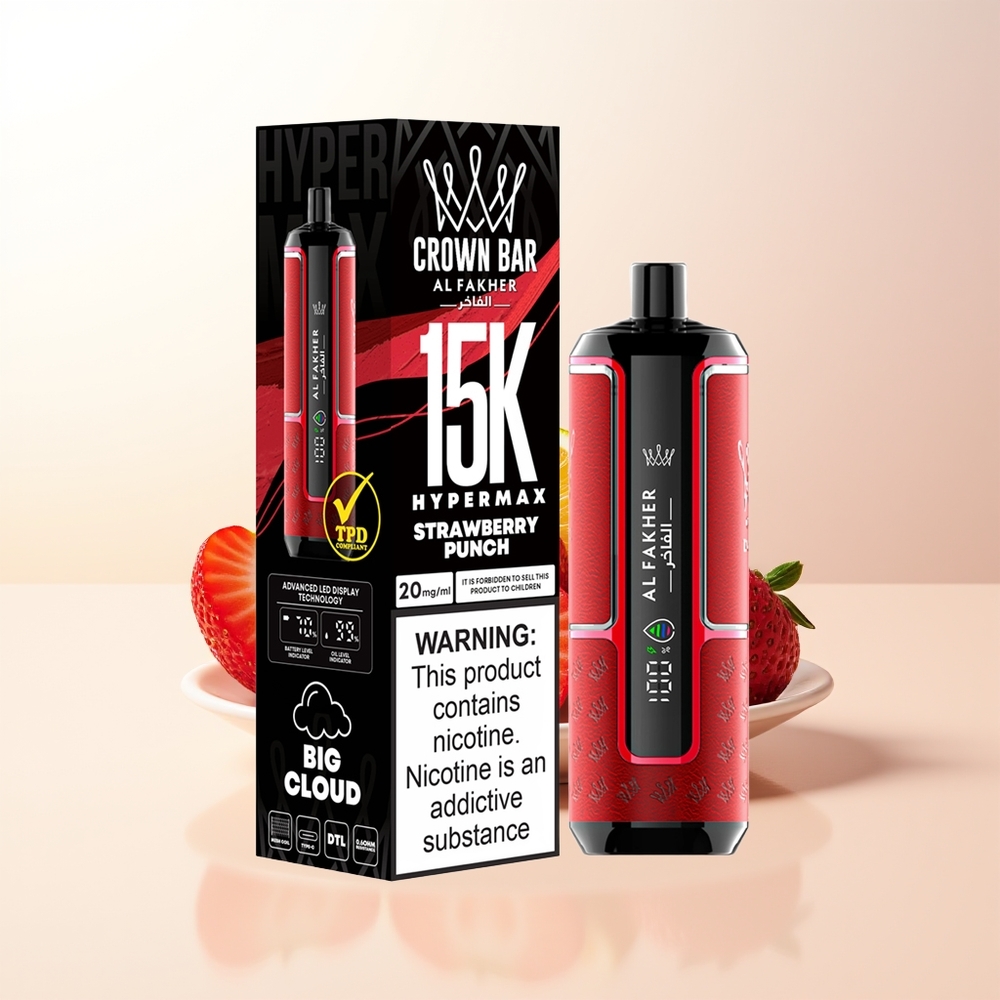 Al Fakher Crown Bar 15K Jordgubb Punch 22ml 600mAh Type-C DTL 6mg/ml