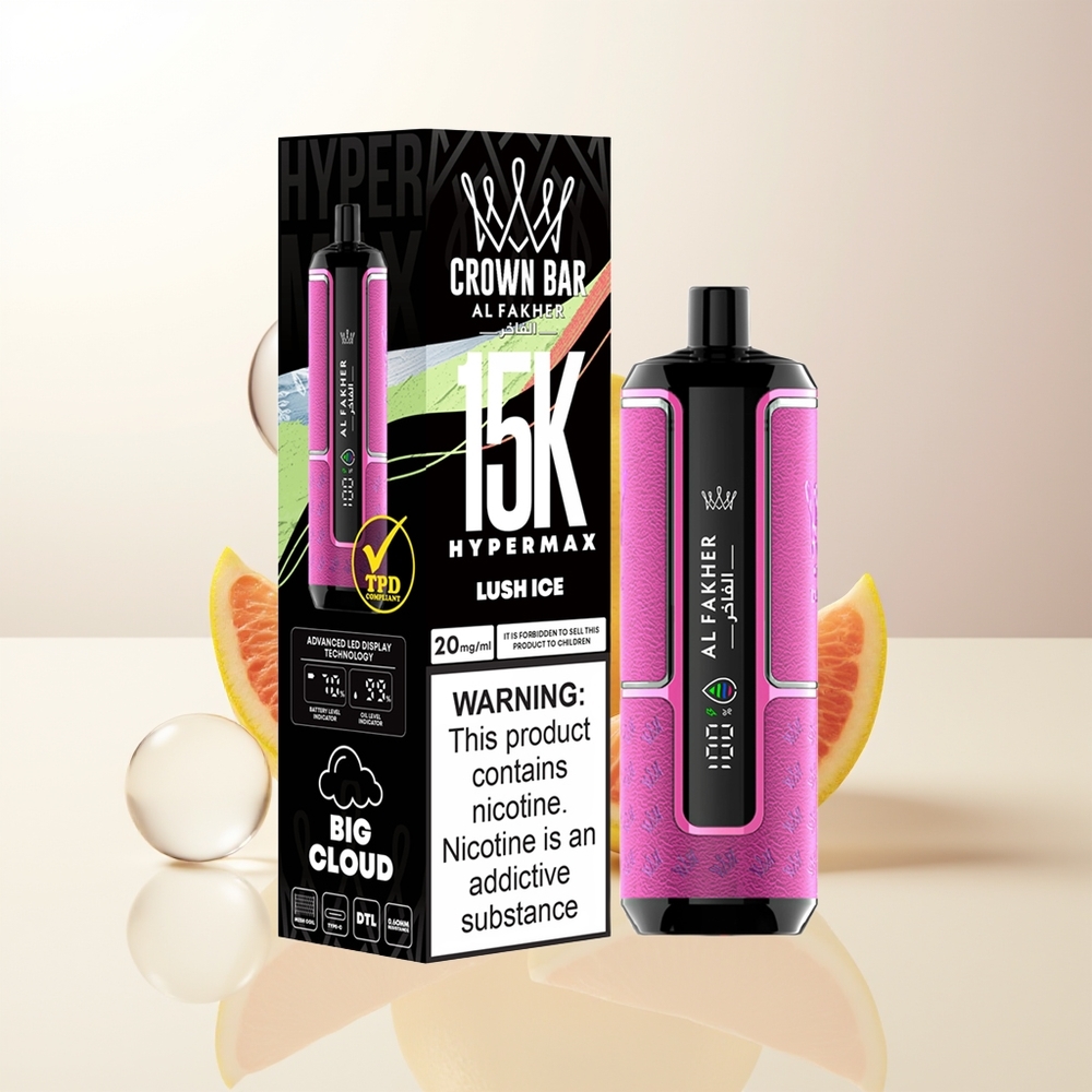 Al Fakher Crown Bar 15K Lush Is Hypermax Bärbar E-Cigg