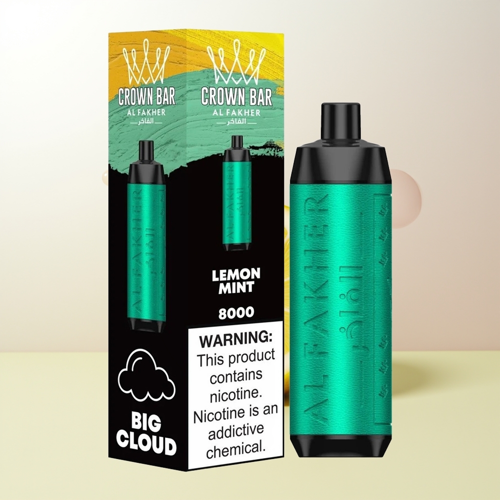 Al Fakher Crown Bar 8000 Citron Mynta 600mah 18ml USB-C 5mg 06ohm