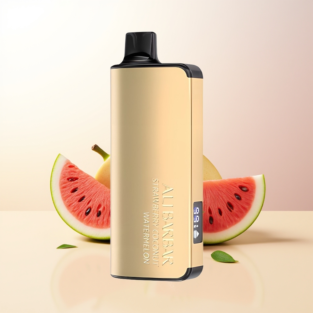 Alibarbar Ingot 9000 Puffs Jordgubb Kokosnatt Vattenmelon 22ml 2350mAh LED Display