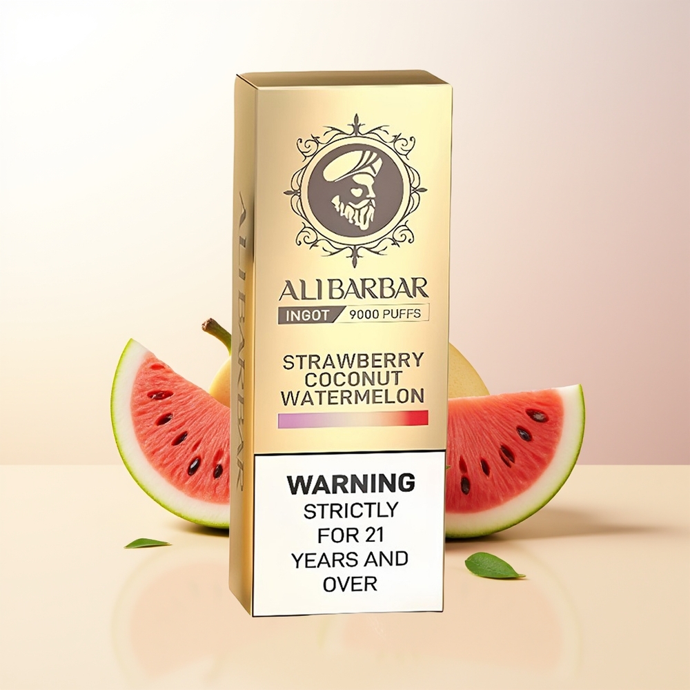 Alibarbar Ingot 9000 Puffs Jordgubb Kokosnatt Vattenmelon 22ml 2350mAh LED Display