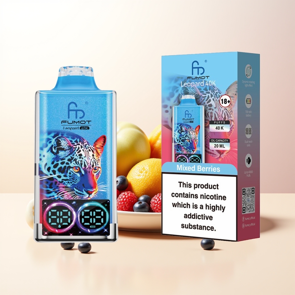 Fumot Leopard 40000 Puffs Blandade Bär 0 5 Nicotine 700mAh Dual Mesh Type-C Digital Tube