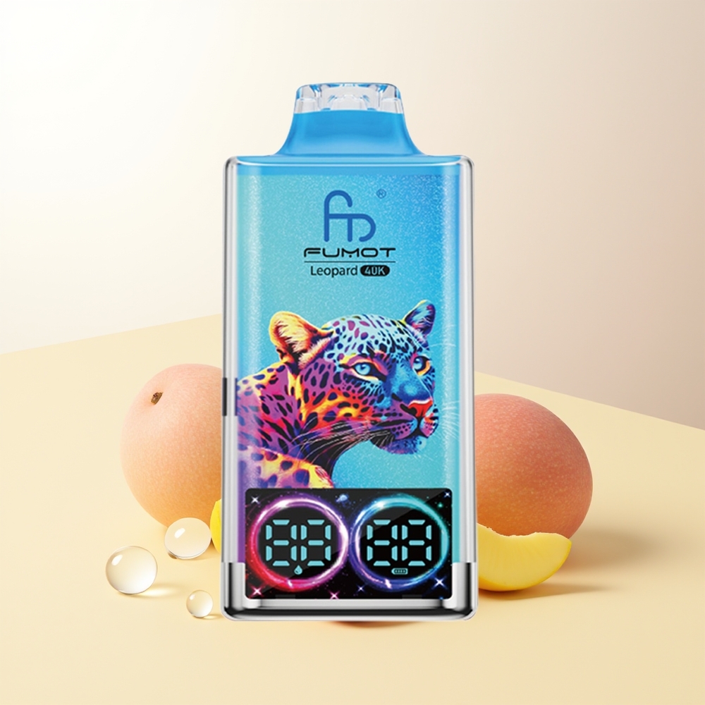 Fumot Leopard 40000 Puffs Persika Mango Ananas 0 2 3 5 Nicotine 700mAh Battery Dual Mesh Type-C Digital Tube Oil Power Display