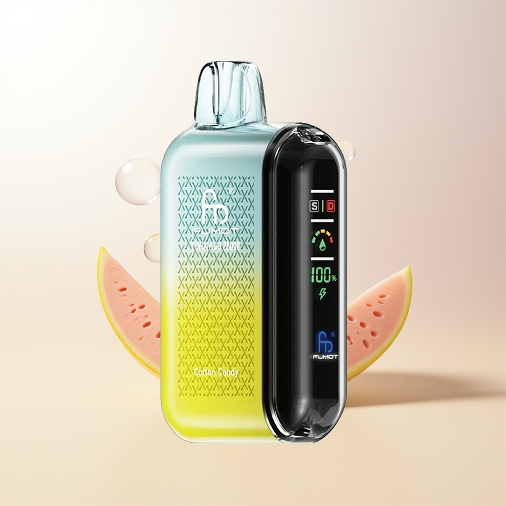 Fumot Tornado 20000 Puffs Bomullsgodis Dual Mesh Coil Smart Display