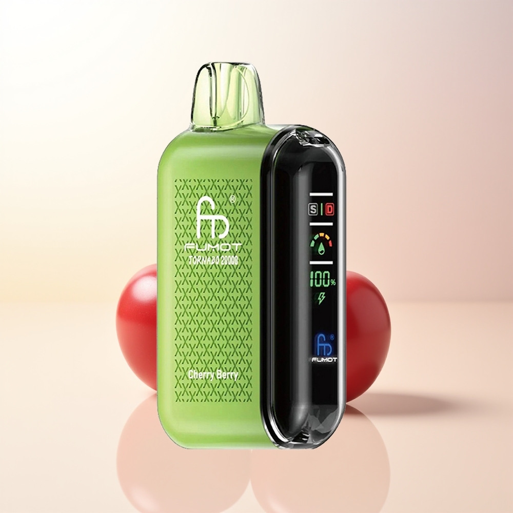 Fumot Tornado 20000 Puffs Dual Mesh 20ml 850mAh Smart Display Airflow Control Körsbär Bär
