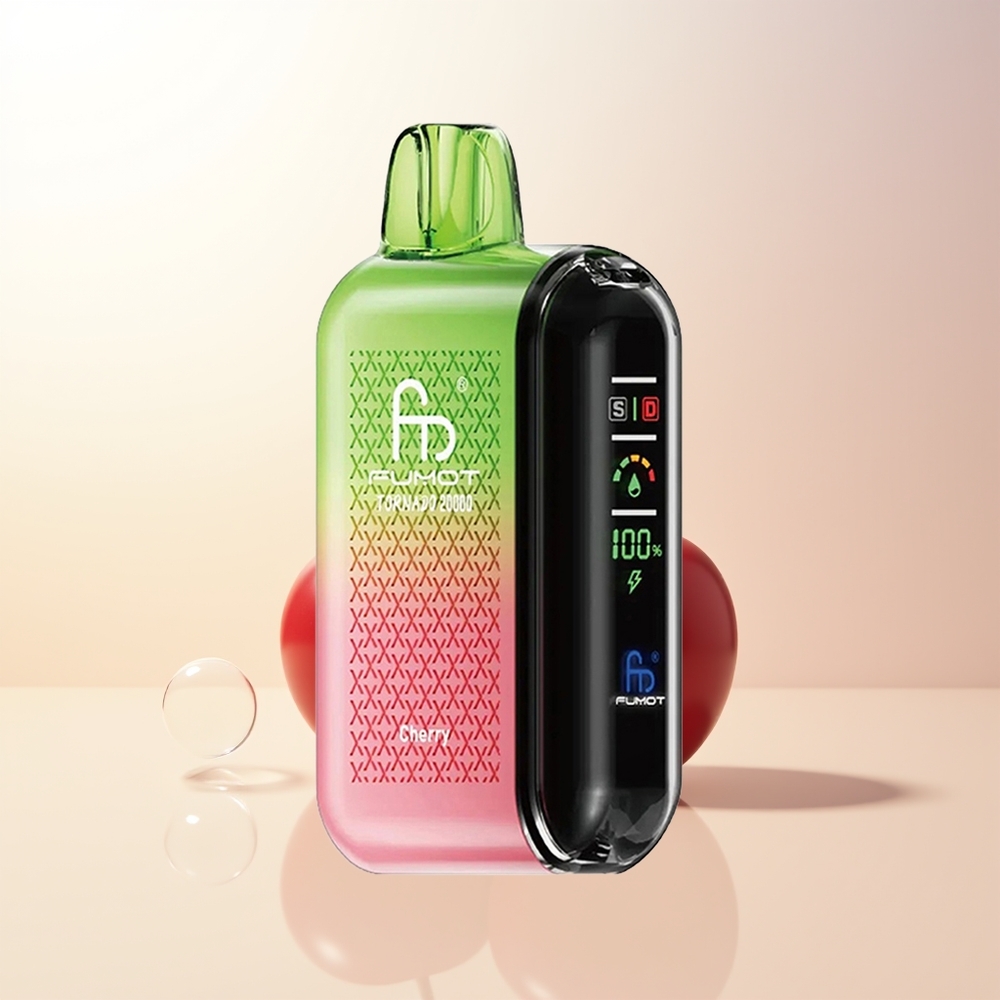 Fumot Tornado 20000 Puffs Körsbär Dual Mesh Coil Smart Display Airflow Control