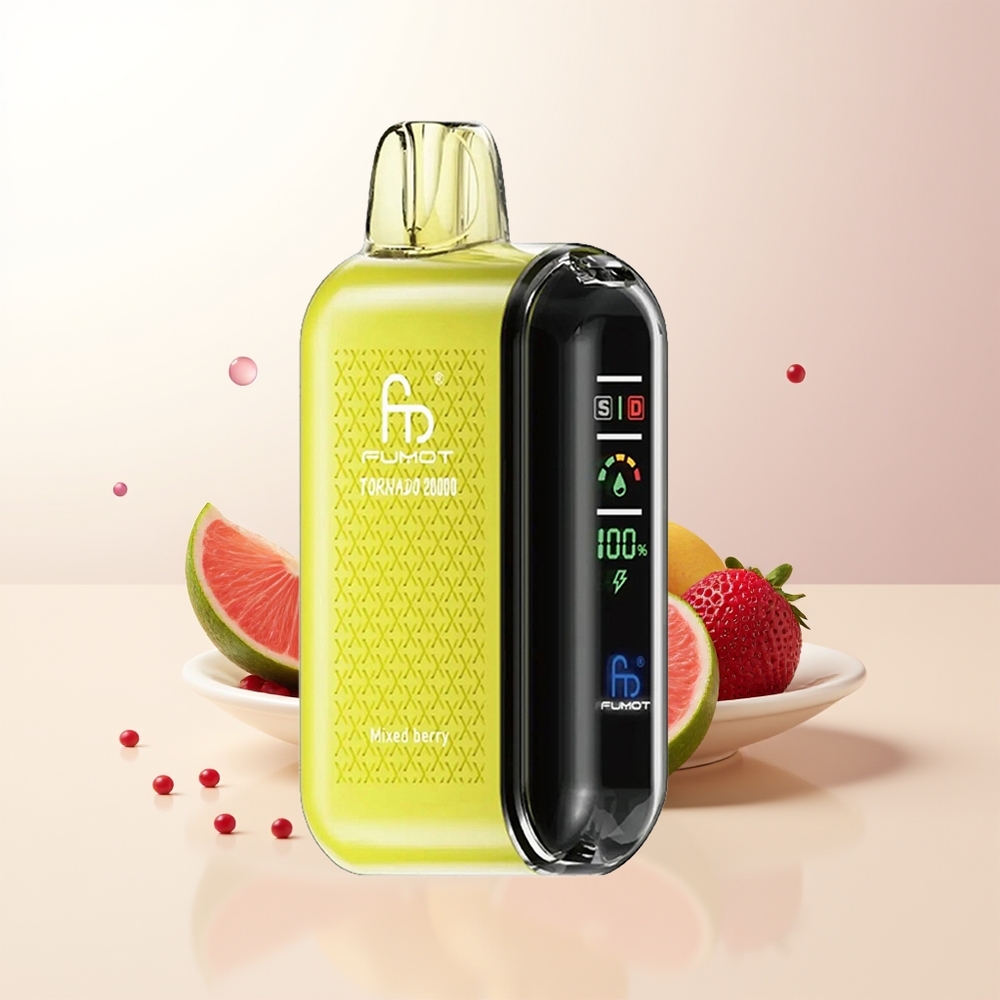 Fumot Tornado 20000 Puffs Mixade Bär Dual Mesh Coil Smart Display Luftflödeskontroll