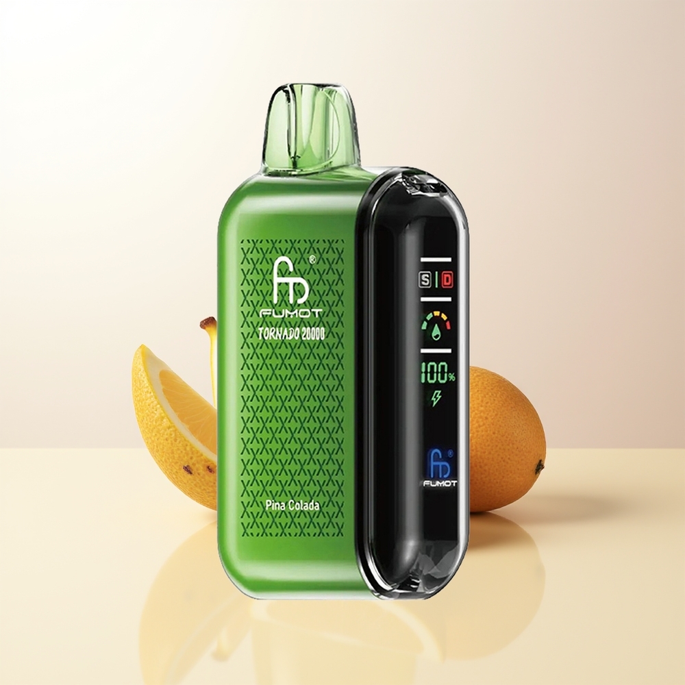 Fumot Tornado 20000 Puffs Pina Colada Dual Mesh Coil Smart Display Luftflödeskontroll
