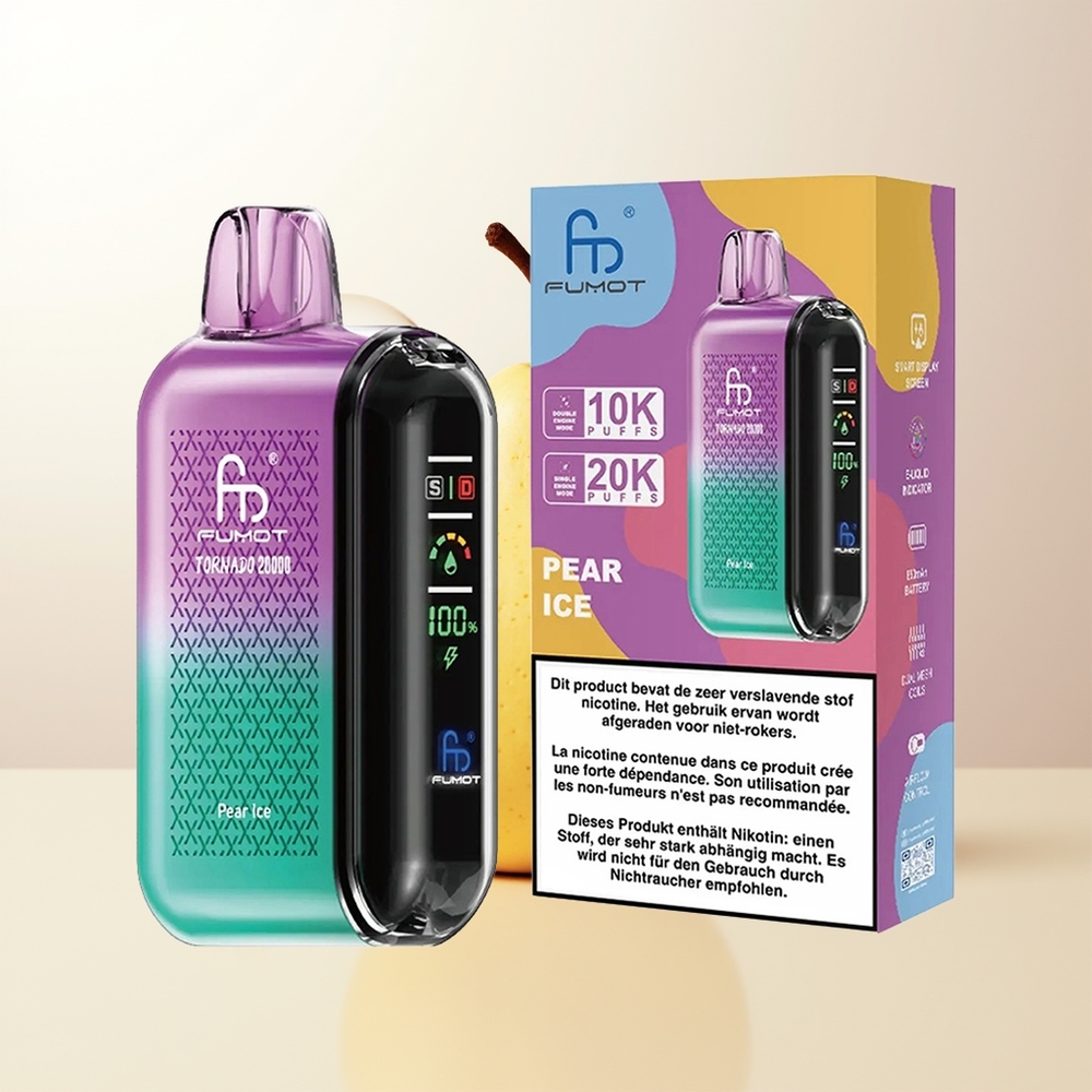Fumot Tornado 20000 Puffs Pärlis Smart Display Luftflödeskontroll