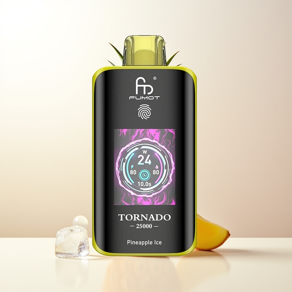 Fumot Tornado 25000 Puffar Ananas Is HD Skärm 700mAh Laddningsbart 20ml Fyllt Typ-C Laddning