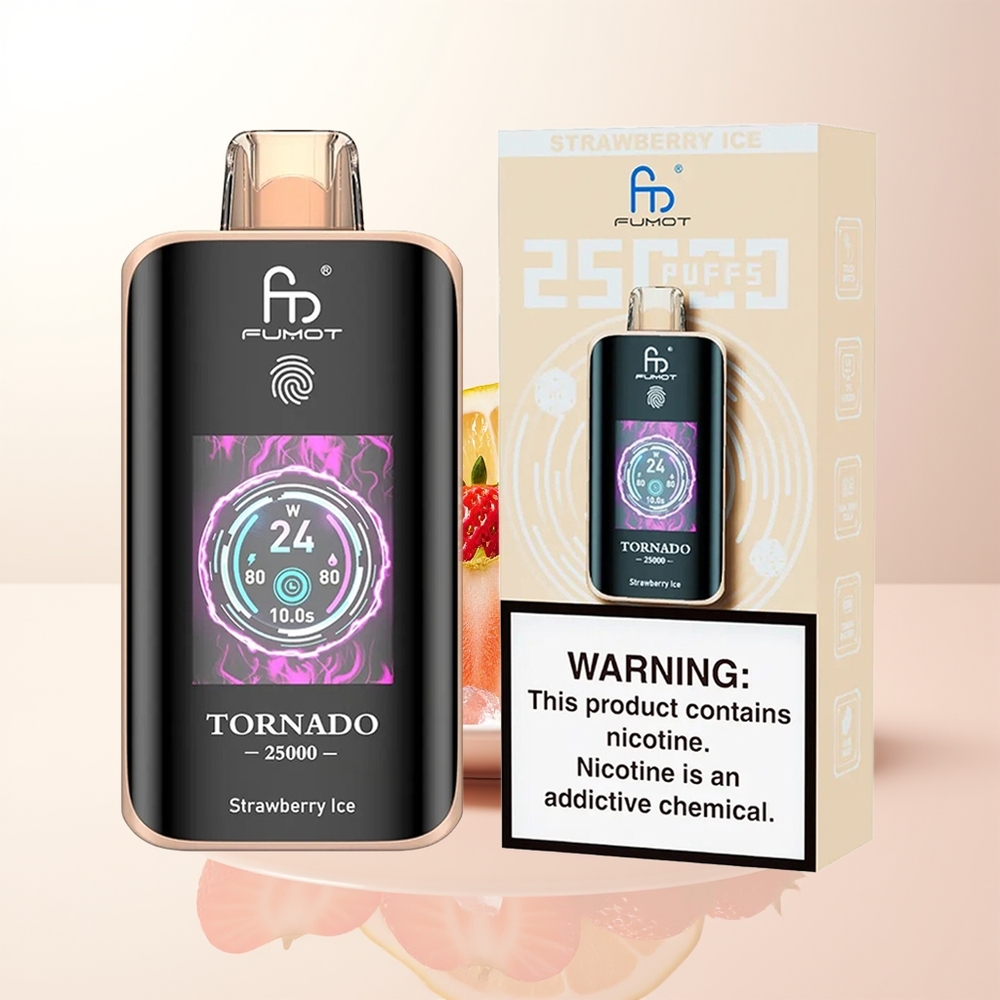 Fumot Tornado 25000 Puffar Jordgubb Is 700mAh 20ml Typ-C HD Skärm