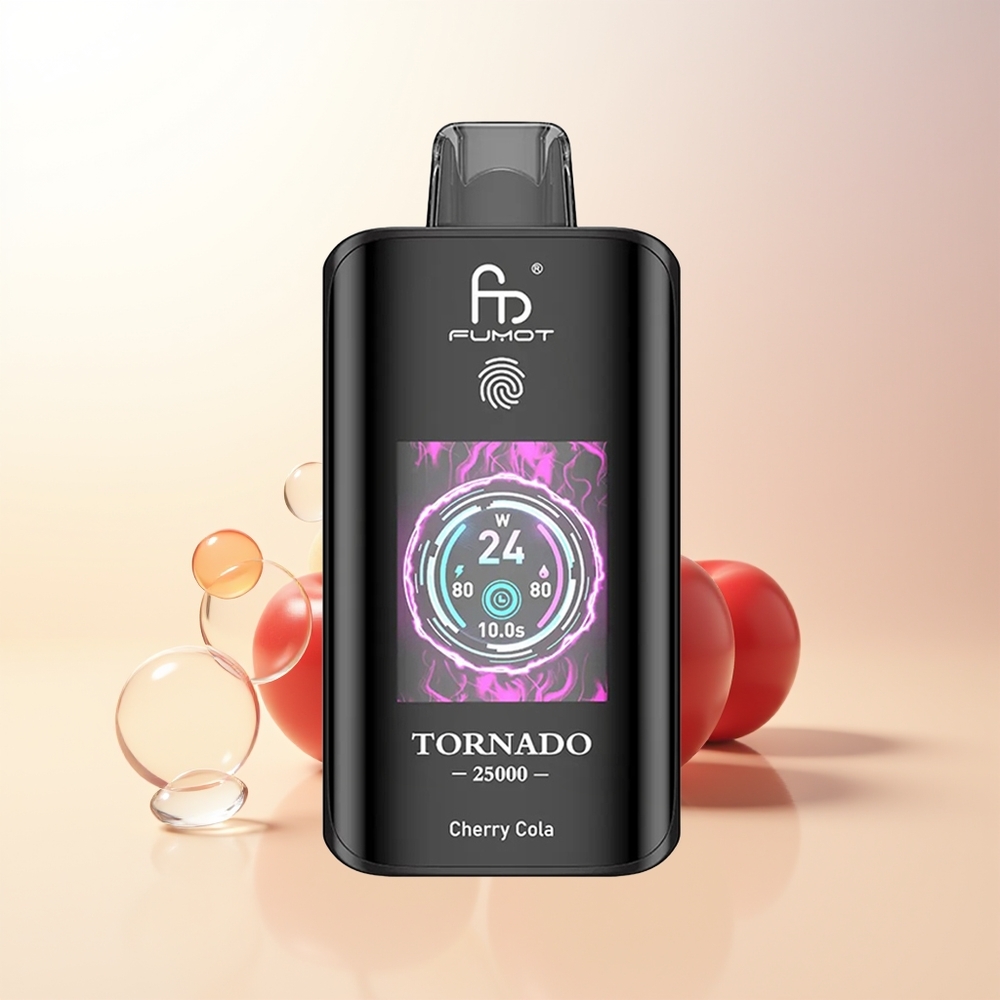 Fumot Tornado 25000 Puffar Körsbärs Cola HD Skärm 700mAh 20ml Typ-C