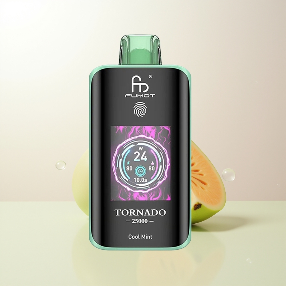 Fumot Tornado 25000 Puffs Kylmynta HD Skärm 700mAh Batteri 20ml E-vätska Type-C