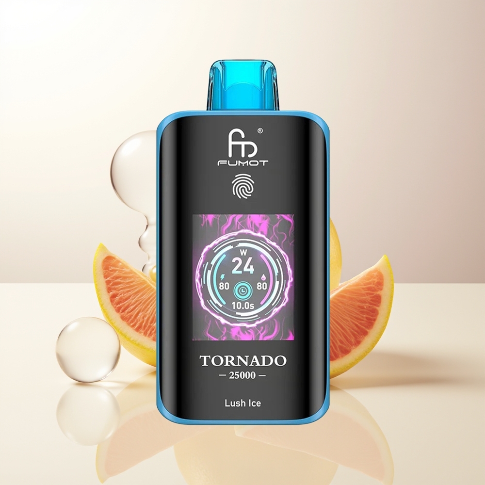 Fumot Tornado 25000 Puffs Lush Is HD Skärm 700mAh Batteri 20ml E-vätska Typ-C Laddning