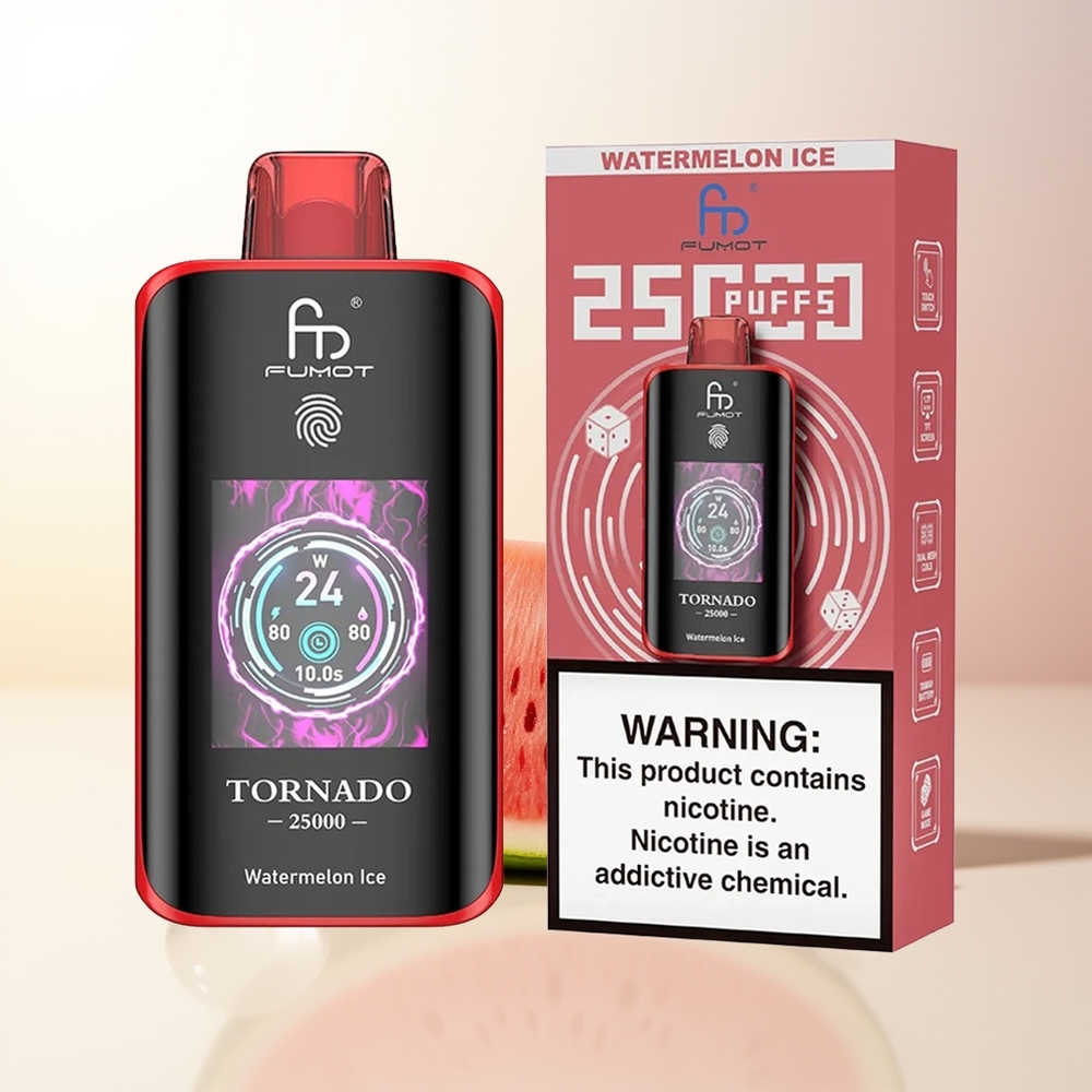 Fumot Tornado 25000 Puffs Vattenmelonskyla HD Screen 700mAh 20ml Type-C