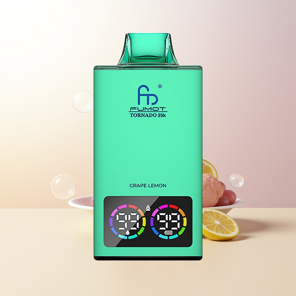 Fumot Tornado 35000 Druva Citron Dual Mesh Coil E-liquid Indicator Variable RGB Lights USB-C