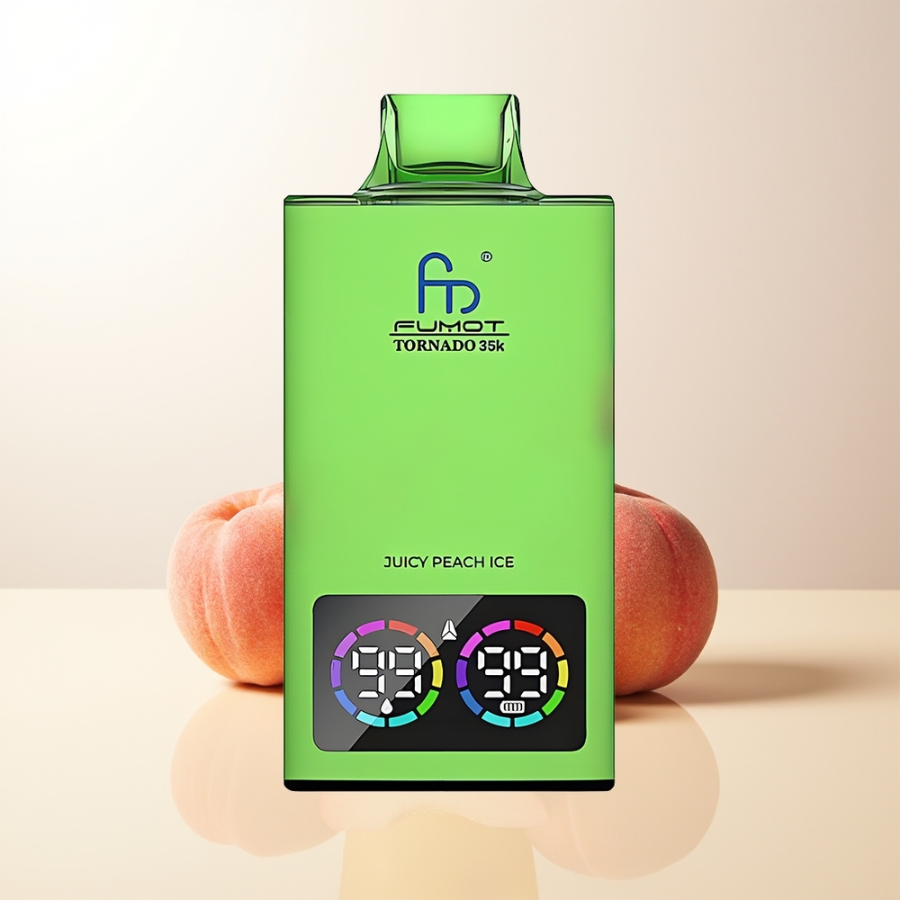 Fumot Tornado 35000 Juicy Peach Is Dual Mesh Coil RGB Ljus USB-C