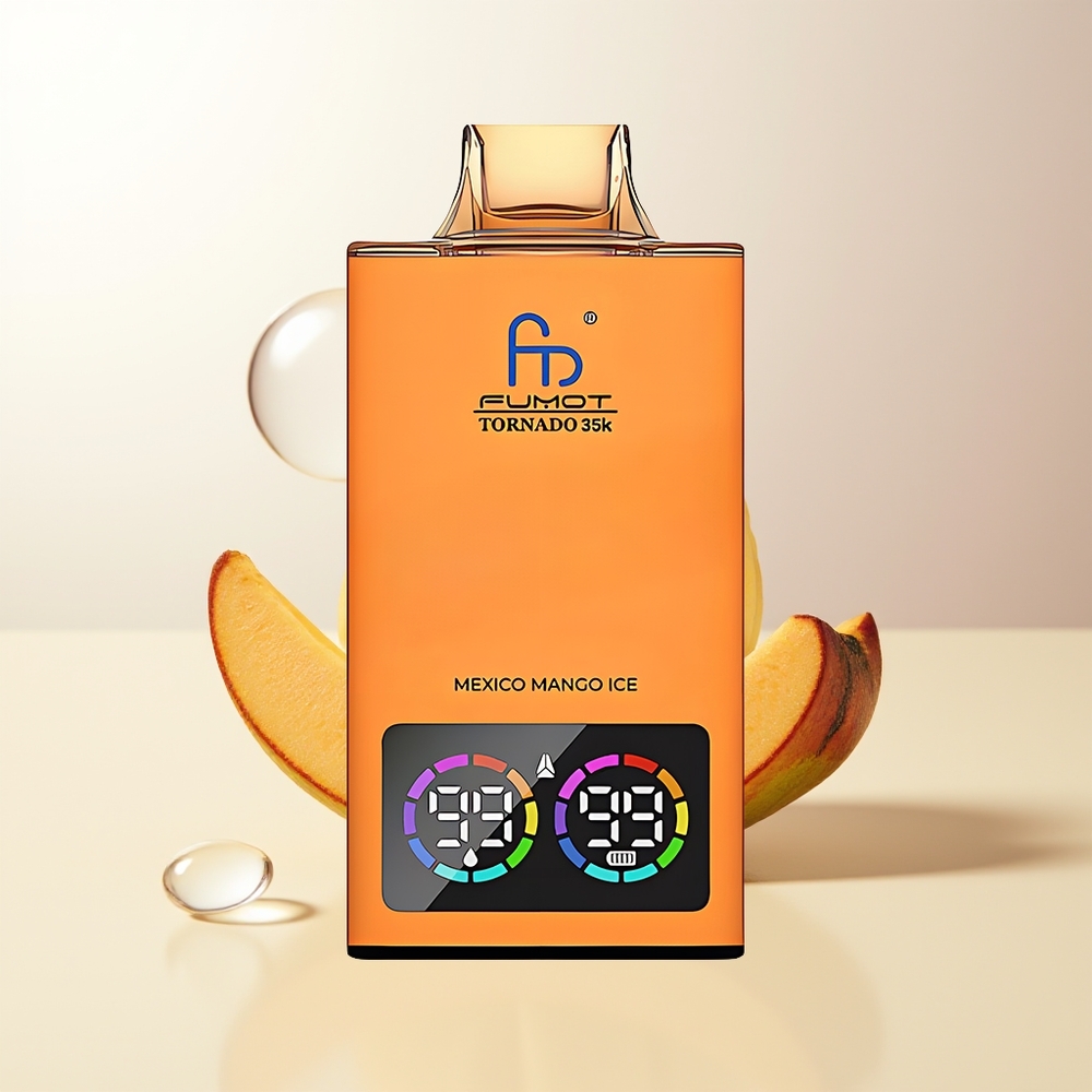 Fumot Tornado 35000 Mexiko Mango Is Dual Mesh Coil RGB Laddning USB-C