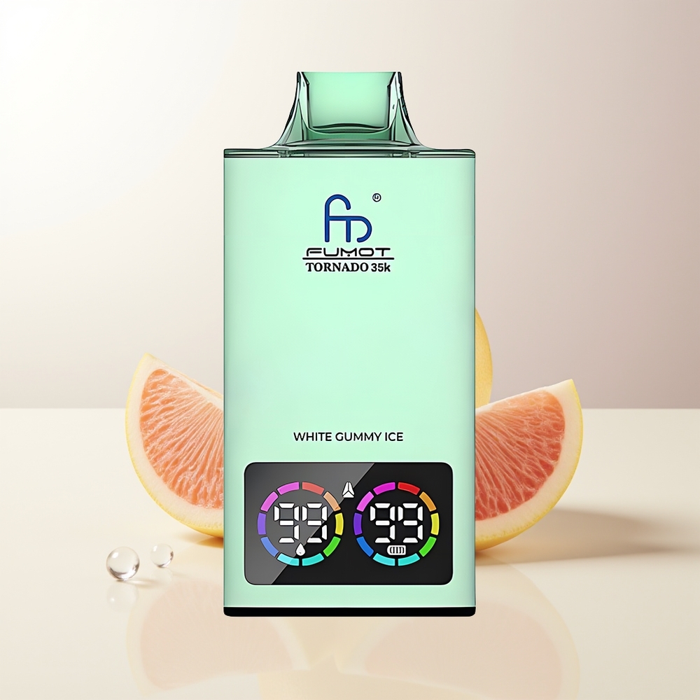 Fumot Tornado 35000 Vit Gummibjörn Is Dual Mesh Coil E-liquid Indicator RGB Lights USB-C