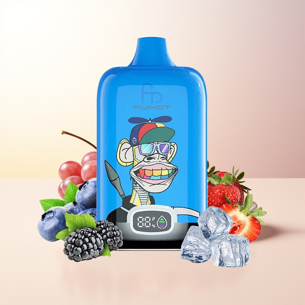 Fumot Tornado Digital Box 12000 Puffs Jordgubb Druva 20ml Mesh Coil 550mAh Type-C MTL