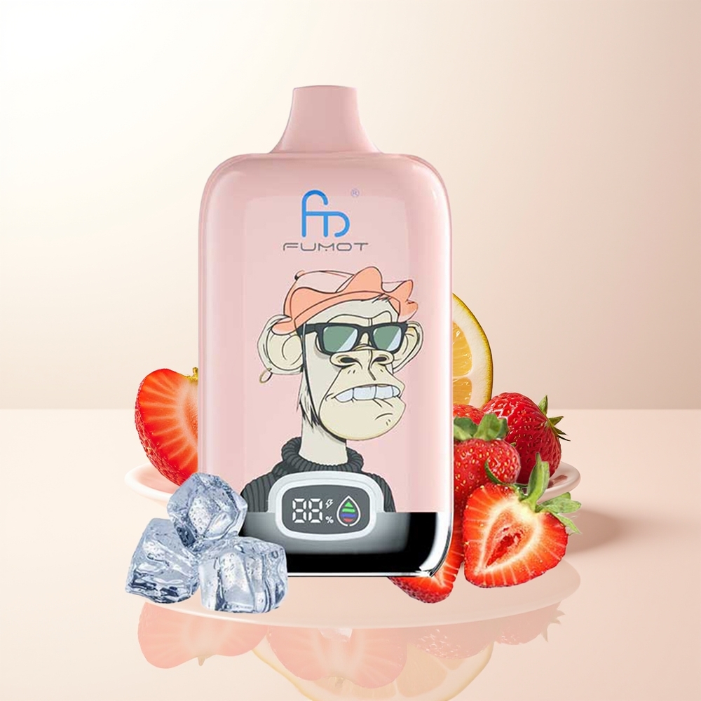 Fumot Tornado Digital Box 12000 Puffs Jordgubb Is 20ml Mesh Coil 550mAh Typ-C MTL