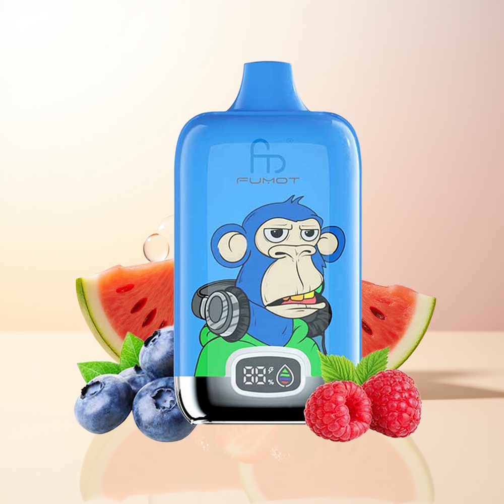 Fumot Tornado Digital Box 12000 Puffs Jordgubb Vattenmelon Digital Box MTL Mesh Coil 20ml Type-C
