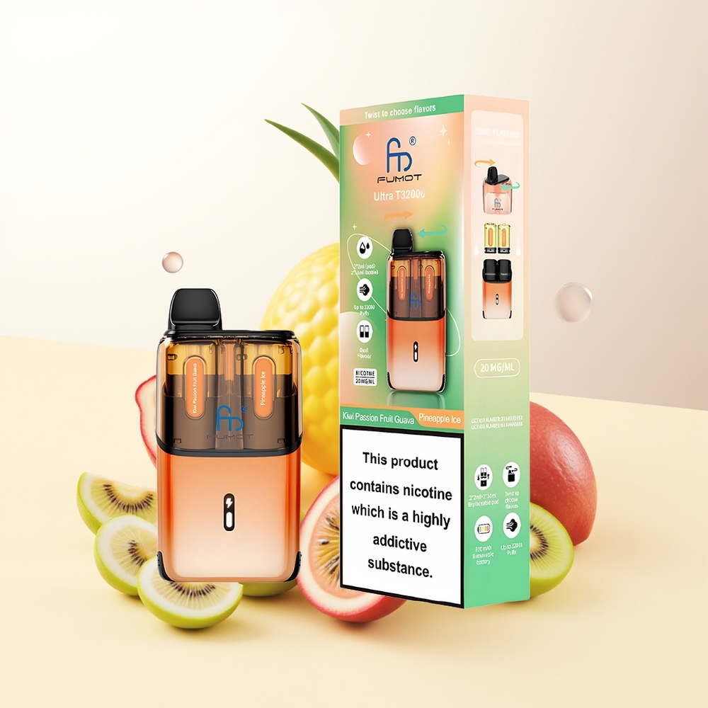 Fumot Ultra T32000 32000 Puffar Kiwi Passionsfrukt Guava - Ananas Is 800mAh 24ml Typ-C 20mg Mesh Coil