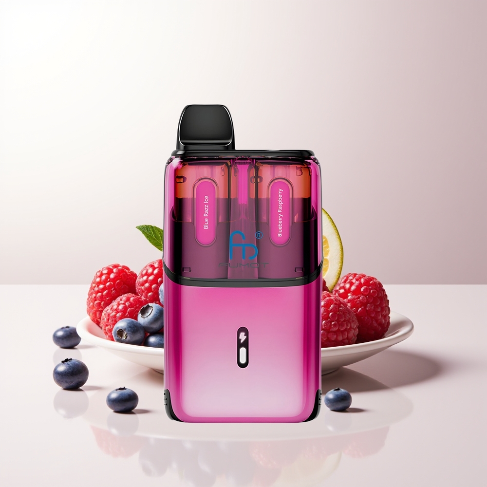 Fumot Ultra T32000 32000 puff Blå Hallon Is - Blåbär Hallon 800mAh Typ-C Laddning Mesh Coil 20mg