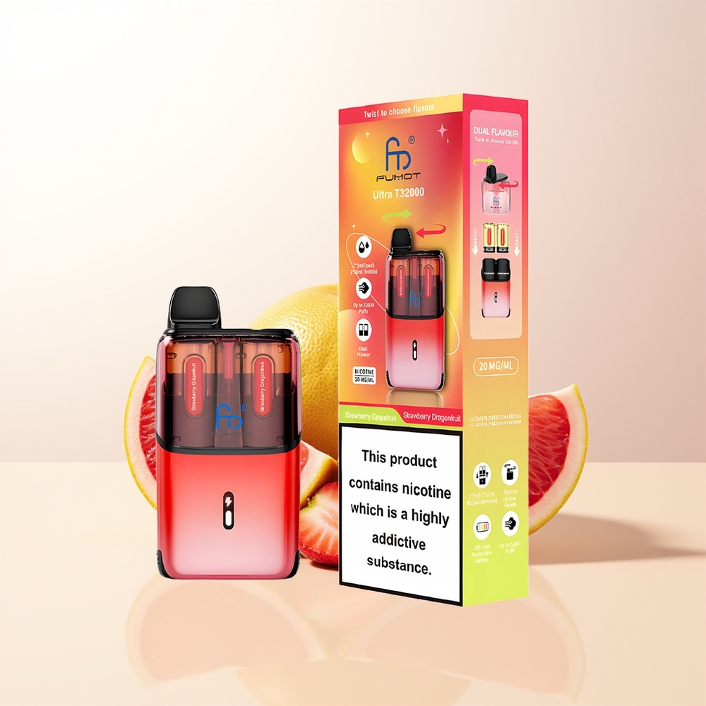 Fumot Ultra T32000 32000 puff Jordgubb Grapefrukt - Jordgubb Drakfrukt 800mAh 24ml 20mg Mesh Coil Type-C