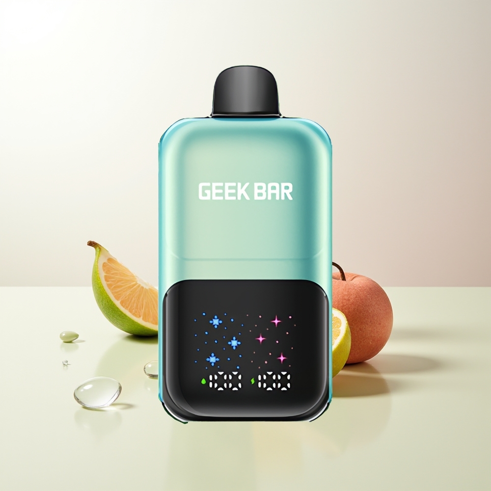 GEEK BAR 2GO 50000 Puffar Kylig Mynta Is Interaktiv Stor Skärm 3-nivå Justerbar Smak/Kyla Dubbel Tank 20mL