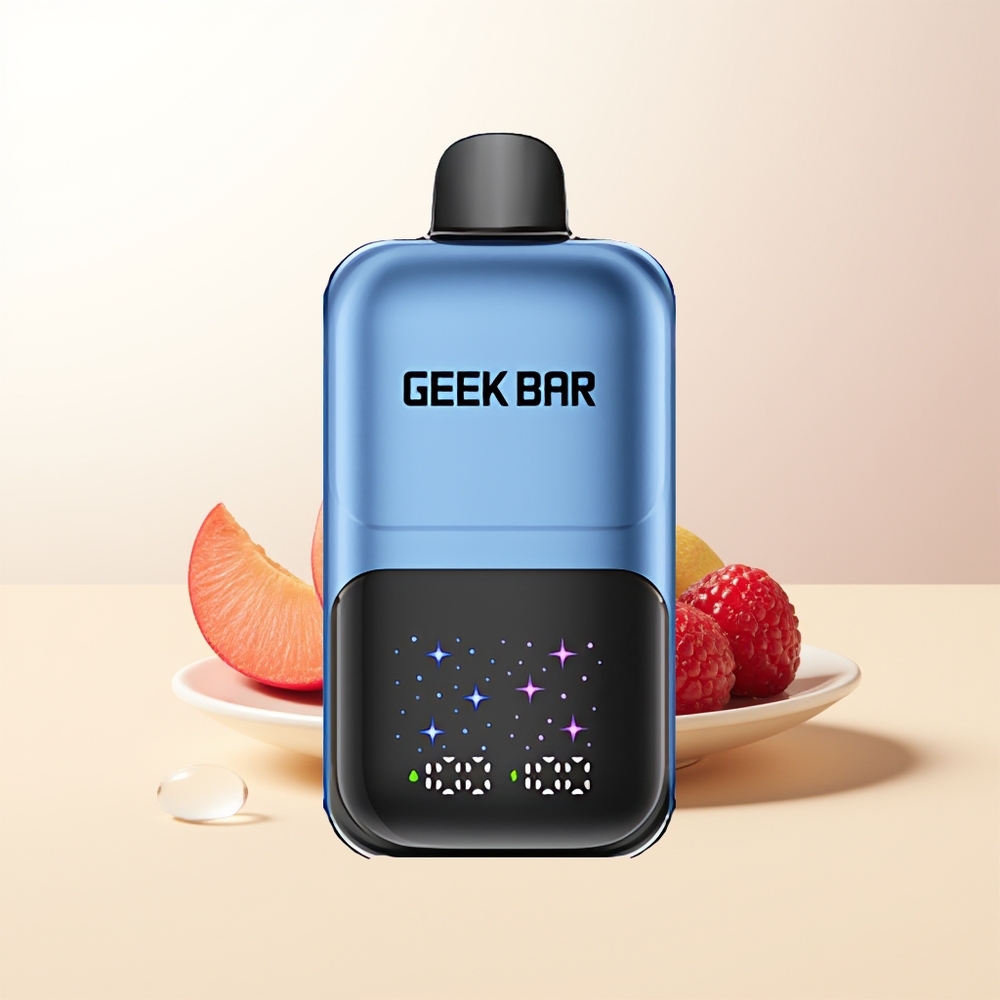 GEEK BAR 2GO 50000 Puffar Persika  Bär Interaktiv Stor Skärm 3-nivå Justerbar Smak/Kyla