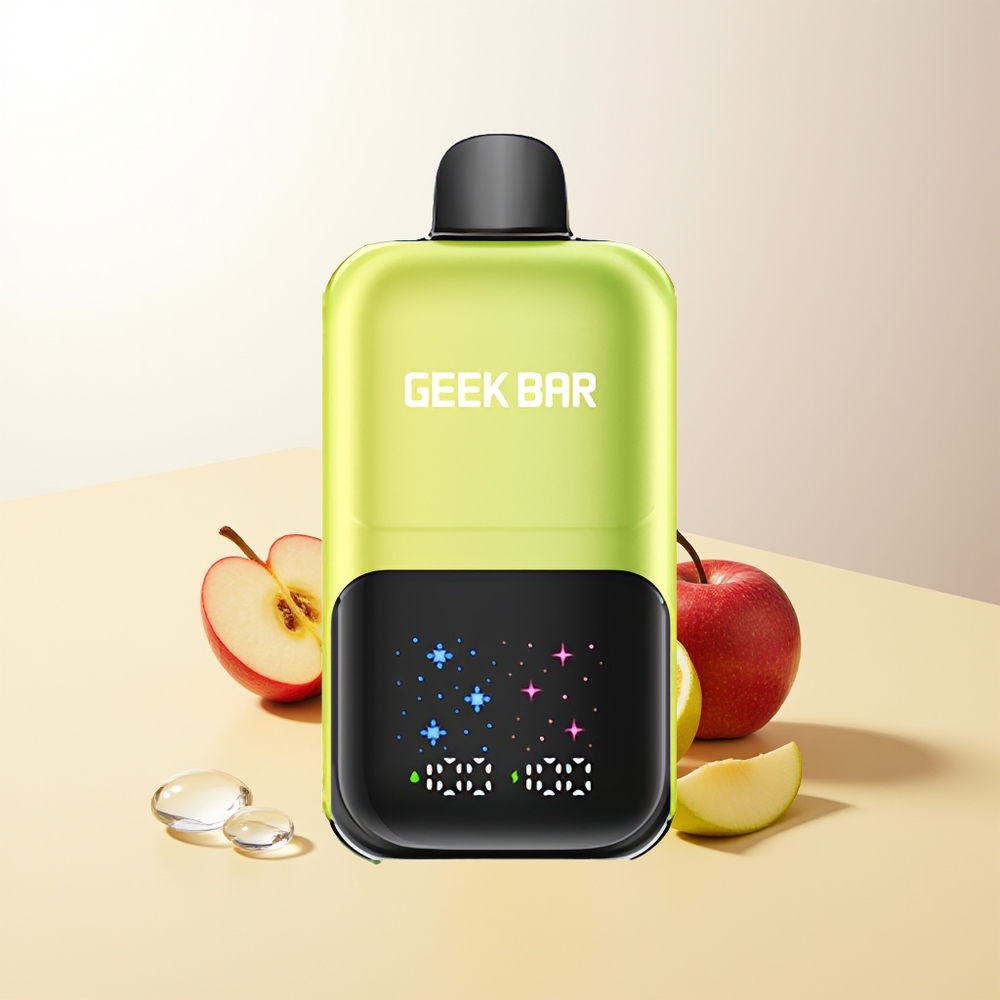 GEEK BAR 2GO 50000 Puffar Sur Äpple Is Interaktiv Stor Skärm Dubbel Tankar 20mL Laddningsbar