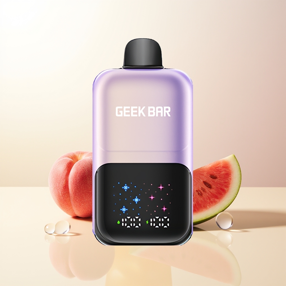 GEEK BAR 2GO 50000 Puffs Persika Mango Vattenmelon Is Interaktiv Stor Skärm 3-nivå Justerbar Smaker/Kyla Dubbel Tank 20mL